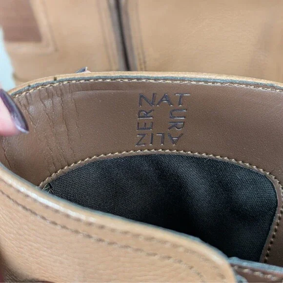 Women's Tan Leather Knee-High Boots - Picture 9 of 10